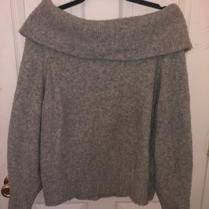 Oversized off-the-shoulder sweater